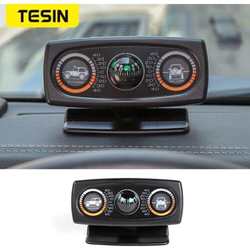 TESIN Universal Vehicle Compass Slope Measure Instrument Compass Car Inclinometer Level Accessories for Off-Road Vehicle SUV