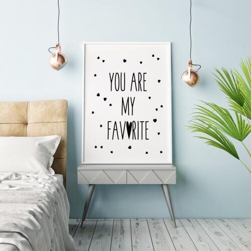 You Are My Favorite Kids Quote Canvas Print Poster For Nursery Bedroom Wall Art Painting Decoration