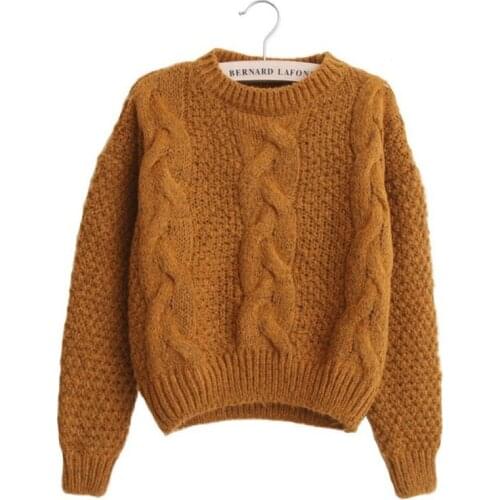 Women Sweaters Warm Pullover and Jumpers Crewneck Mohair Pullover Twist Pull Jumpers Autumn 2020 Knitted Sweaters Christmas