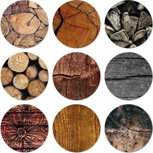 58mm Pattern wood textures Icons Pins Badge Decoration Brooches Metal Badges For Backpack Decoration