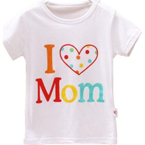 2018 Baby Boys Girls T-Shirt Creative I Love Mom Child T-Shirt Short Sleeve Childrens Clothing Kids Baby Boy Girl Tops