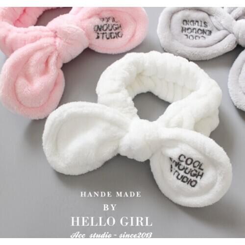 Hair Accessories for Women Cute Rabbit Ear Lady Girl Hair Elastics Wash Face Turban Makeup Elastic Headband Winter Gifl Gift