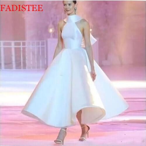 Satin white Prom Dresses Formal Evening Party Gowns big bow Robe De Soiree Vestidos De Fiesta De Noche Largos Elegantes