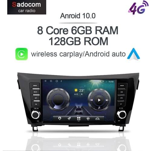 9" DSP Android 10.0 6GB + 128G Carplay Car DVD Player GPS WIFI Bluetooth 5.0 RDS Radio For For NISSAN X-TRAIL Qashiqai 2014-2020