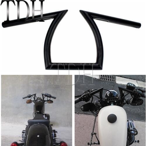 Black 1" Z Bars Drag Motorcycle Handlebars Pullback 1 Inch Handle Bar For Harley Honda Suzuki Yamaha Bobber Chopper Cafe Racer