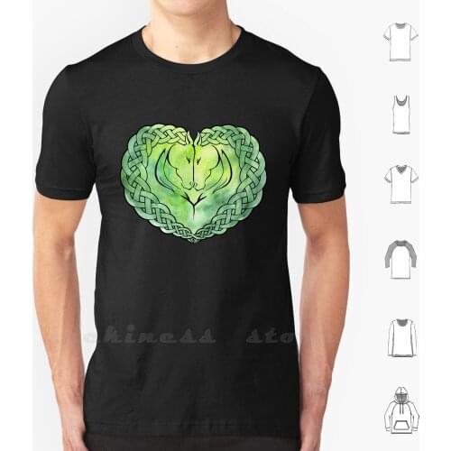 Rohan Love Knot T Shirt 6xl Cotton Cool Tee Horse Knot Knotwork Pagan The Fantasy Watercolor Green Magic Elf Fae Fairy Magical