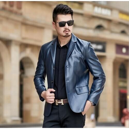 Mens leather jacket motorcycle coat men jackets Autumn and winter lapel clothes personalized jaqueta de couro street fashion