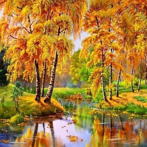 C27066 11CT/14CT/18CT/25CT/28CT oil scenery patterns Counted Cross Stitch DIY Cross Stitch Kits Embroidery Needlework Sets