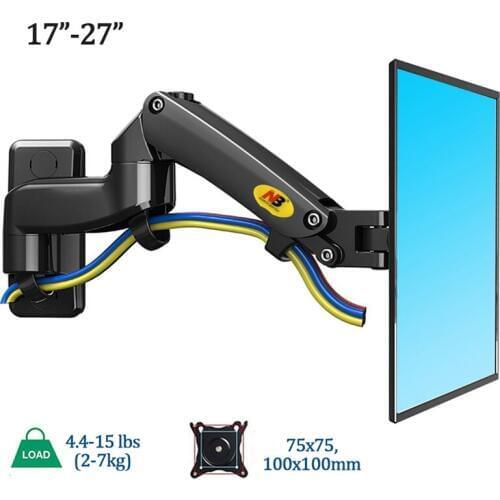 NB F150 TV Monitor Wall Mount Bracket 360 Swivel 17-27" Monitor Holder Gas Spring Arm LED LCD TV Wall Mount Loading 2-7kgs