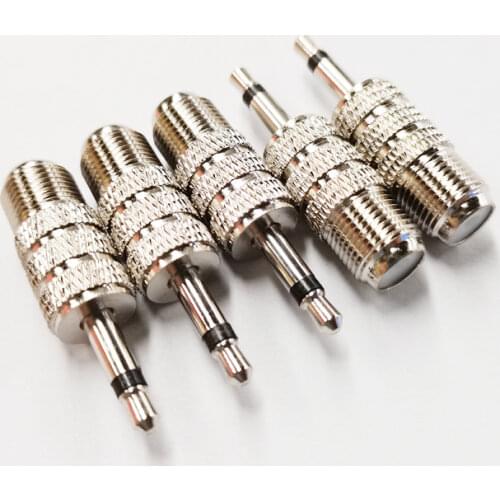 NCHTEK Adapter Connector 3.5mm 1/8" Mono Male plug to F-Type F Female Jack/Free Shipping/25PCS