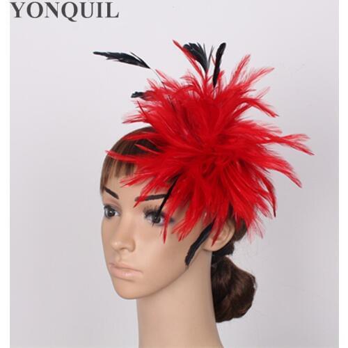 Charming Feather Fascinator Hats 100% Feather Hair Accessories Good Gift For Wedding Hair Brooches Multiple Colors