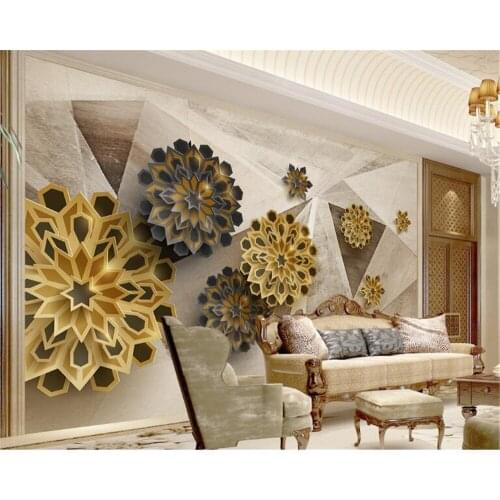 Diantu Custom wallpaper fashion polygon 3d retro abstract flower TV background wall living room bedroom murals 3d wallpaper