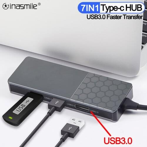 8IN1 USB C Hub To USB 3.0 PD charger RJ45 LAN SD TF Slot HDMI Compatible VGA Adapter for Macbook Pro PC Accessories Type C HUB