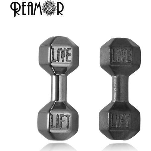 REAMOR 20pcs DIY Beads Dumbbell Hematite Stone Spacer Charm Loose Beads For Natural Stone Bracelet Jewelry Making Accessories