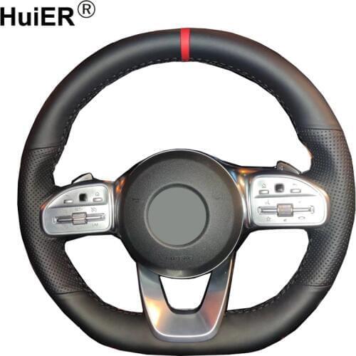 Hand Sewing Car Steering Wheel Cover Braid Funda Volante For Mercedes-Benz A-Class W177 C-Class W205 E-Class W213 S-Class W222