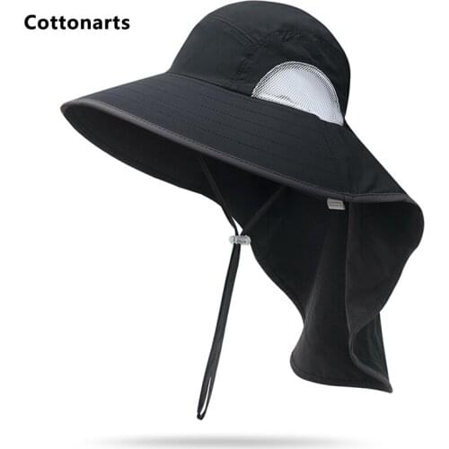 Hollow Breathable Large-brimmed Sun Hat Men Hats Summer Climbing Hat Fishing Hat Foldable Sun Protection Shawl Hat Fisherman Hat