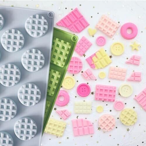 20 Hole Waffle Biscuits Silicone Mold Chocolate Block Cake Decoration Fondant DIY Silicone Mold