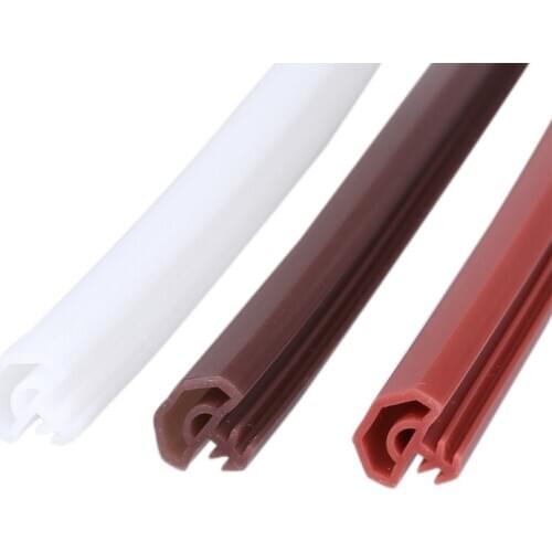 Silicone Rubber Gasket Seal Strip for Wooden Door Insert Slot Sealing Strip White Coffee Brown Gray Beige Black