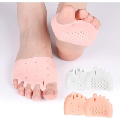 Pedicure Silicone Forefoot Pads Toe Separator Cushion Pad Pain Relief Shoes Insoles Finger Toe Hallux Valgus Corrector Gel Pads