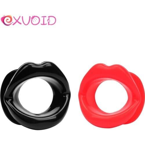 EXVOID Silicone Lips Shape O Ring Dilator Adult Games Open Mouth Gag BDSM Bondage Oral Fixation Sex Toys for Couples Mouth Plug