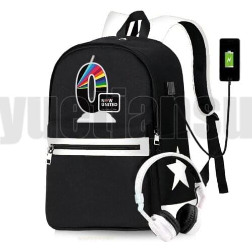 Now United Backpack Back Pack USB Charging UN Team Bookbag Schoolbag Mochila De Escola Do Anime Now United - Better Album Bag