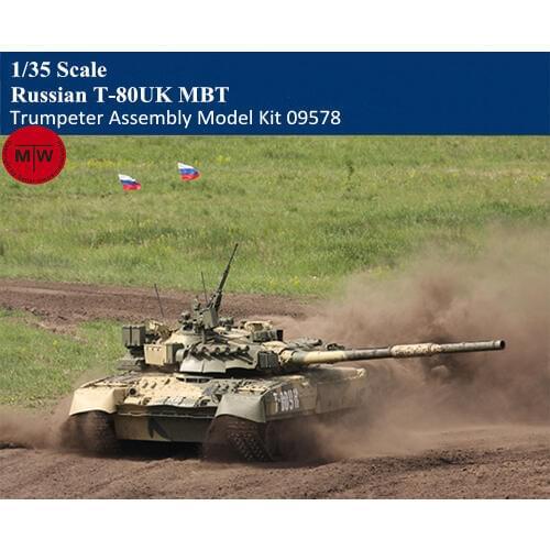 Trumpeter 09578 1/35 Scale Russian T-80UK MBT Main Battle Tank Military Plastic Assembly Model Kits