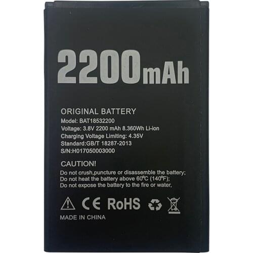 DOOGEE X53 Battery Replacement BAT18532200 2200mAh Large Capacity Li-ion Backup For DOOGEE X 53 Smart Phone Batterie Bateria