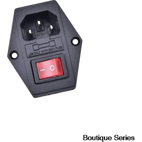 1PCS 10A 250V 3-pin Inlet Module Delicate Plug Fuse Male Power Socket IEC320 C14