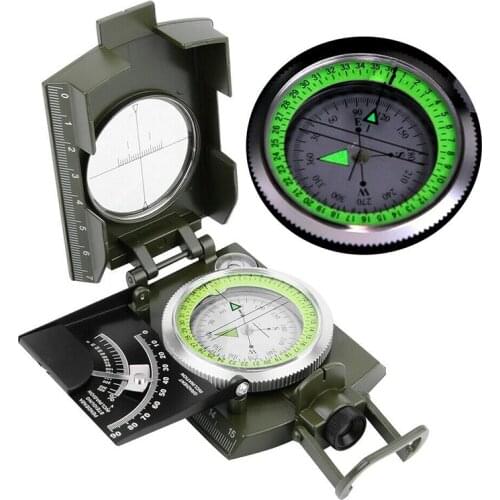 1PC Marching Compass Camping Hiking Tool Outdoor Compass Metal Housing with Scale Ruler Pro Military Compass Multi-functional