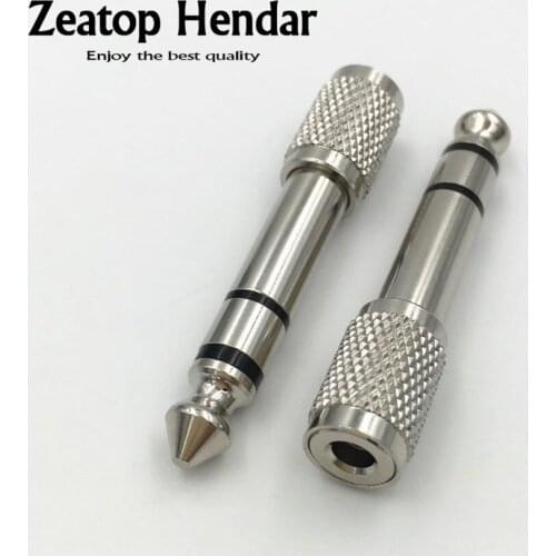 10Pcs New Brass Silver Plated 6.35 mm 1/4 inch Male 3Pole Plug to 3.5 mm Stereo Female Jack Audio Headphone Adapter Connector