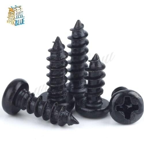 100Pcs M1.4 M1.7 M2 M2.3 M3 Phillips Head Micro Laptop Screws Pan Head Self-tapping Electronic Small Wood Screws