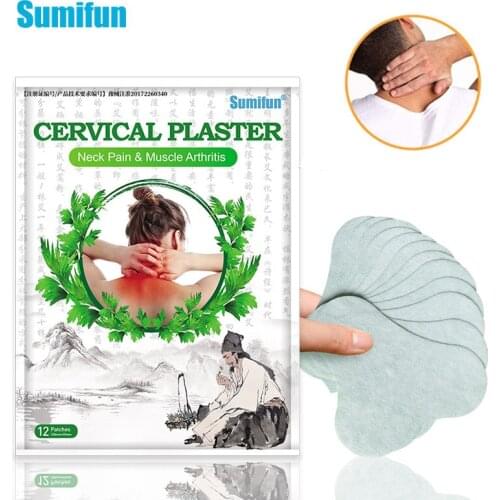 12pcs 100% Chinese Herbal Natural Wormwood Plaster Neck Cervical Stickers For Rheumatoid Arthritis Pain Relief Healthcare K05001