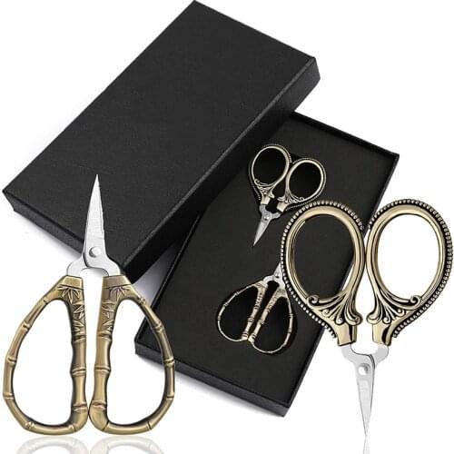 KAOBUY 2PCS Embroidery Scissors Retro Scissor Handled Needlework Scissor Suitable for Professional Tailor Sewing and Quilting