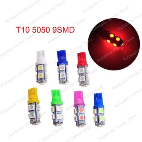 20Pcs Red T10 W5W 5050 9SMD Car Wedge LED Bulbs Replacement Clearance Lamps Door Reading Tail Box License Plate Lights 12V