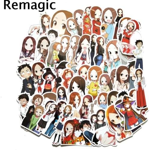 45pcs Teasing Master Takagi-san Children Stickers Skateboard Guitar Suitcase Girls Waterproof scrapbooking Sticker Kids Graffiti