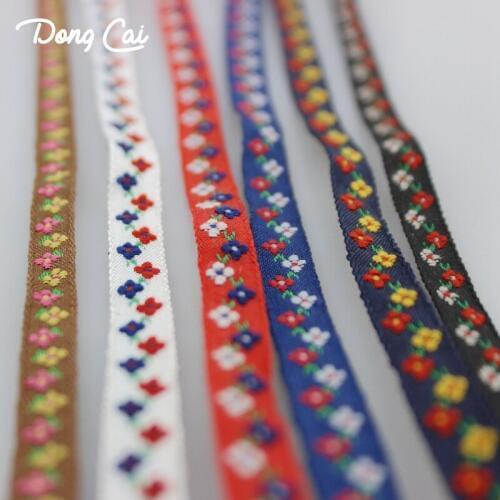 6yards/lot 9MM width flowers embroidery lace trim ribbon Jewelry earrings clothing diy ribbons for crafts accessories ribbon
