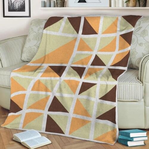 Abstract Geometric Pattern 3D Printed Velvet Plush Throw Fleece Blanket Bedspread Sherpa Blanket Home Decora
