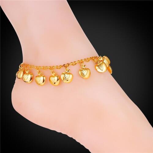 Foot Jewelry Anklet For Women Fashion Jewelry Gold Color Apple Cute Anklet Bracelet On A Leg A940