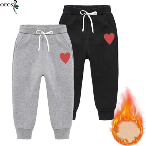 Boys/Girls Winter Pants Plus Velvet Warm Trousers Fleece Kids Thick Pants Children Long Trousers For 2-12 Year Tens Causal Pants