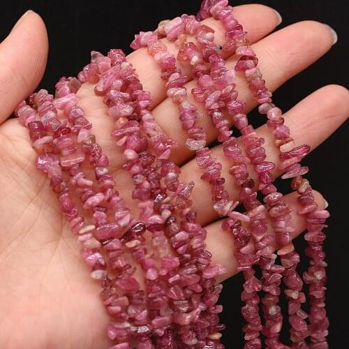 Natural Stone Beads Irregular Gravel Beads Pink Tourmaline beads For Jewelry Making DIY Necklace Bracelet Accessory