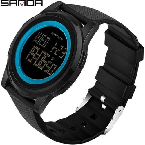 Fashion 9 mm Super Slim Sanda Sport Watch Men Brand Luxury Electronic Led Digital Wrist Watches For Male Clock Relogio Masculino