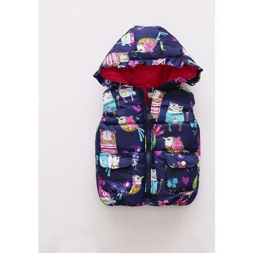 Kids Girls Clothes For Baby Fashion Graffiti Hooded Vest Spring/Autumn Infant Waistcoat Children 'S Cute Clothing Costume