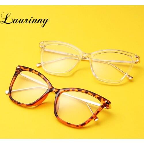 Women Oversized Transparent Eyeglasses Trendy Anti Blue Light Eyewear Cat Eye Clear Frame Optical Spectacle Plain Glasses Female