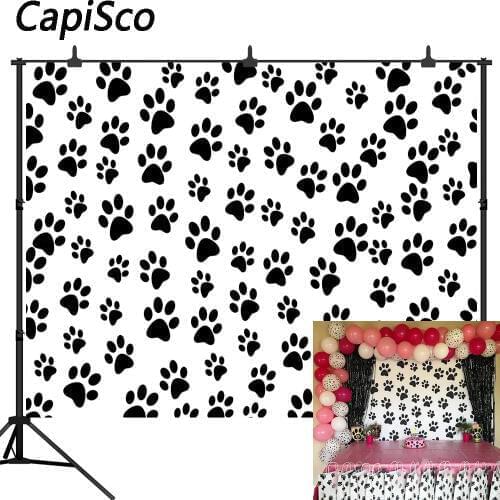 Capisco Photography Background Dog Paw Baby shower Children Birthday Party Computed Printed Backdrops for Photo Studio