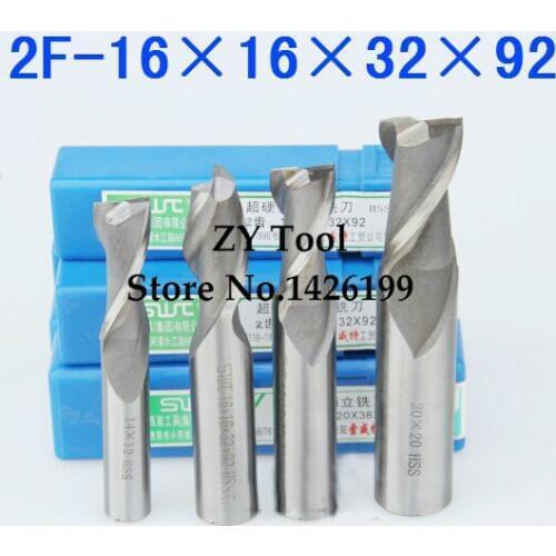 5pcs/set 16.0MM 2 Flute HSS&Aluminium endmill milling cutter CNC Bit Milling Machine tools Cutting tools.Lathe Tool,router bit