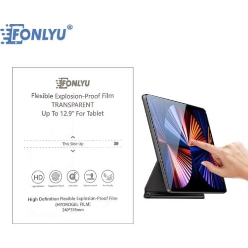 FONLYU 50pcs 12.9″ HD Hydrogel Film For iPad Pro 11 10.5 9.7 12.9 10.2 Tablet Front Screen Protector Apply For Cutting Machine