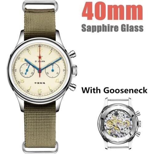 Classic 38mm 40mm China Aviation Chronograph Seagull ST1901 Movement 1963 Mechanical Watch Sapphire Glass Reloj