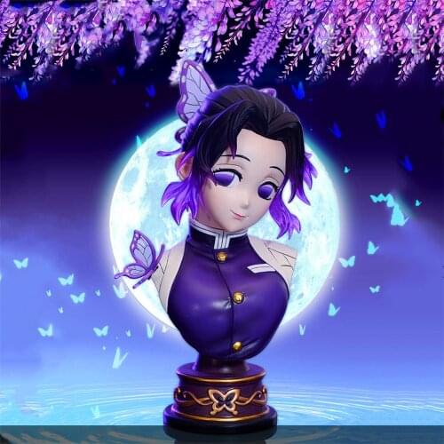 Demon Slayer Kimetsu No Yaiba Kochou Shinobu GK Bust Figure Toys for Kids Collectible Model PVC Doll Anime Figure