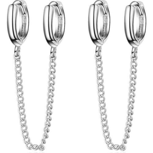 Exquisite Simple Round Ear Hook Hoop Earrings For Women Trend Creative 925 Sterling Silver Party Gift Jewelry Single Sell SAE422