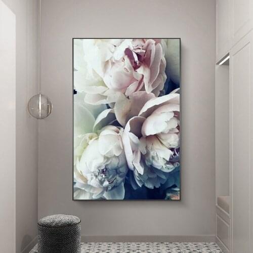 Peony Flower Canvas Painting Posters Nordic Elegant Bloom and Prints Cuadros Wall Art Picture for Living Room Home Decoration